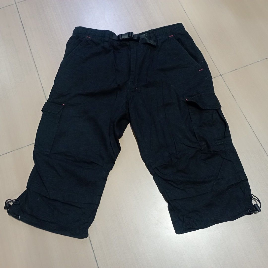 Men Solid Plus Size 3/4 Length Cargo Pants Shorts Baggy Casual Cotton  Trousers ❤ | eBay