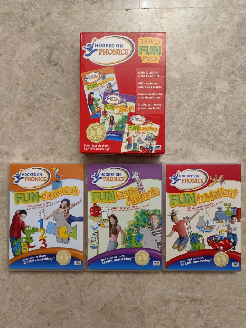 3-DVD Fun Pack: Hooked On Phonics Set, Hobbies & Lifestyle, Music