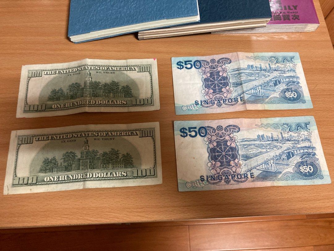 舊鈔票紙鈔美元美金新加坡, 書籍、休閒與玩具, 收藏、紀念品, 印刷物、郵票在旋轉拍賣