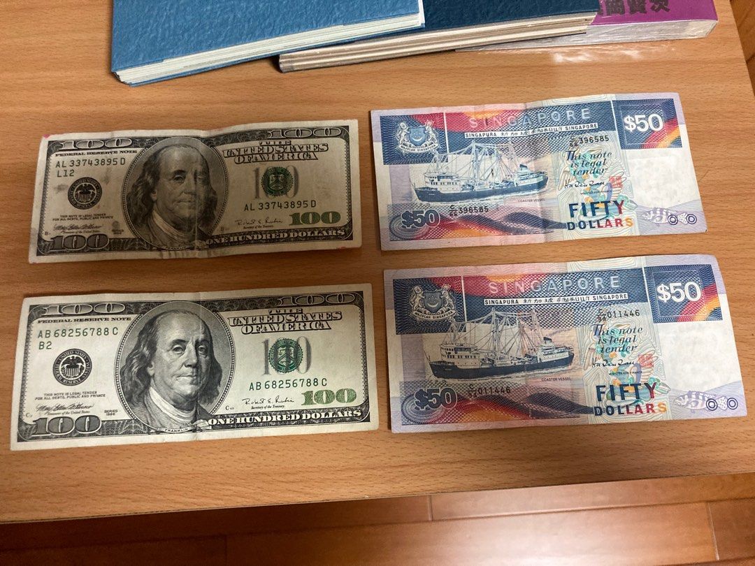 舊鈔票紙鈔美元美金新加坡, 書籍、休閒與玩具, 收藏、紀念品, 印刷物、郵票在旋轉拍賣