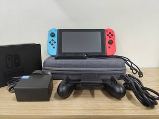 Nintendo Switch with Neon Blue and Neon Red Joy-Con - game console - black,  neon red, neon blue - HADSKABAA - Gaming Consoles & Controllers 