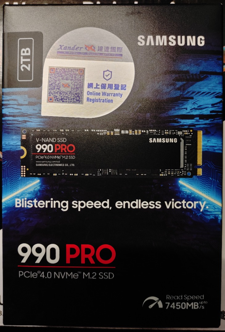 全新SAMSUNG 990 PRO 2TB PCIe 4.0 NVMe M.2 SSD, 電腦＆科技, 電腦