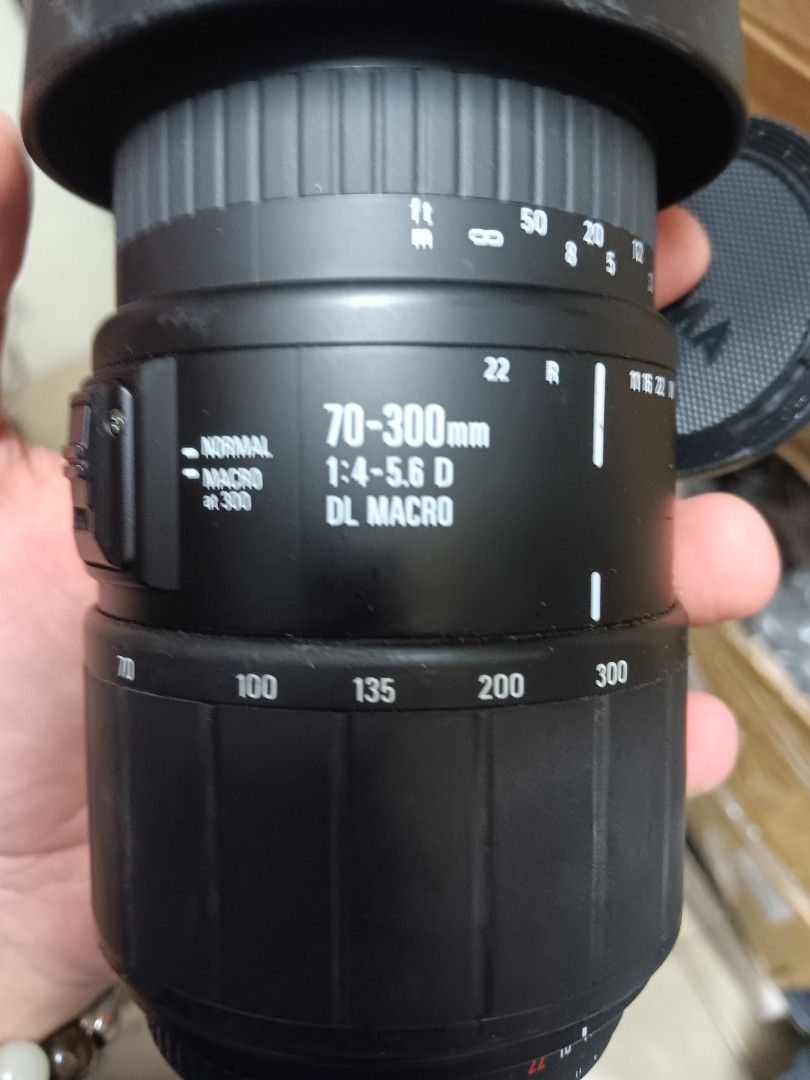 鏡頭sigma for nikon 70 300mm af d 含配件遮光罩前蓋, 相機攝影, 鏡頭