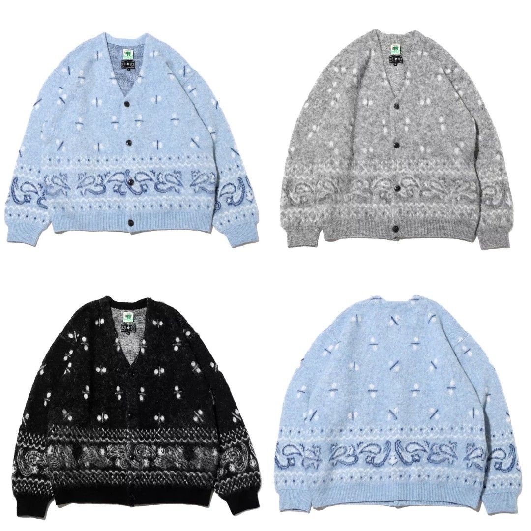 日本Tokyo 23 x Elephant Wool Shaggy V neck Knit Cardigan, 男裝