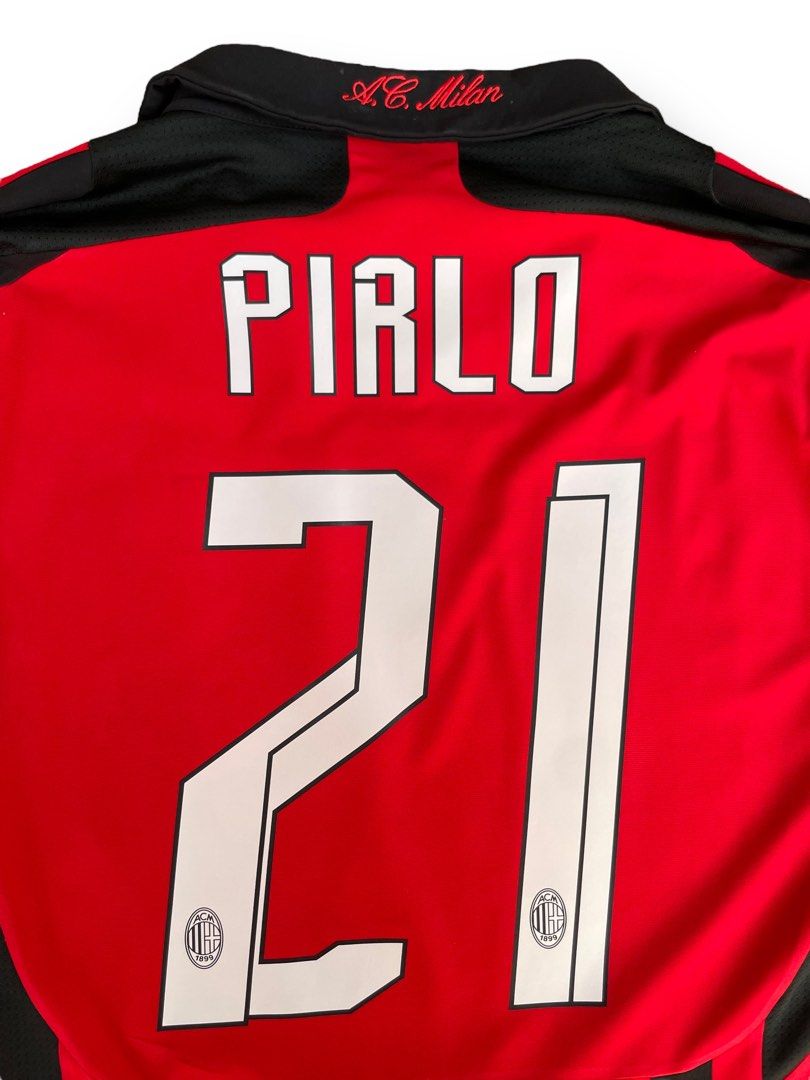 AC Milan 2011 2012 Pirlo 21 Home Long Sleeve Shirt UCL (Excellent) M