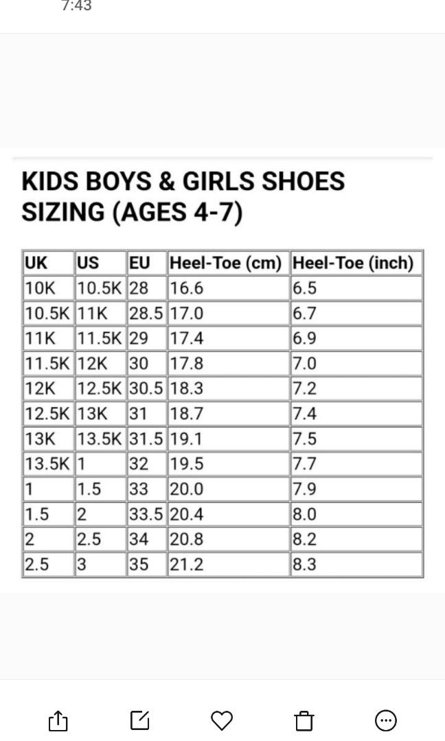 Adidas shoes kid online size chart zara