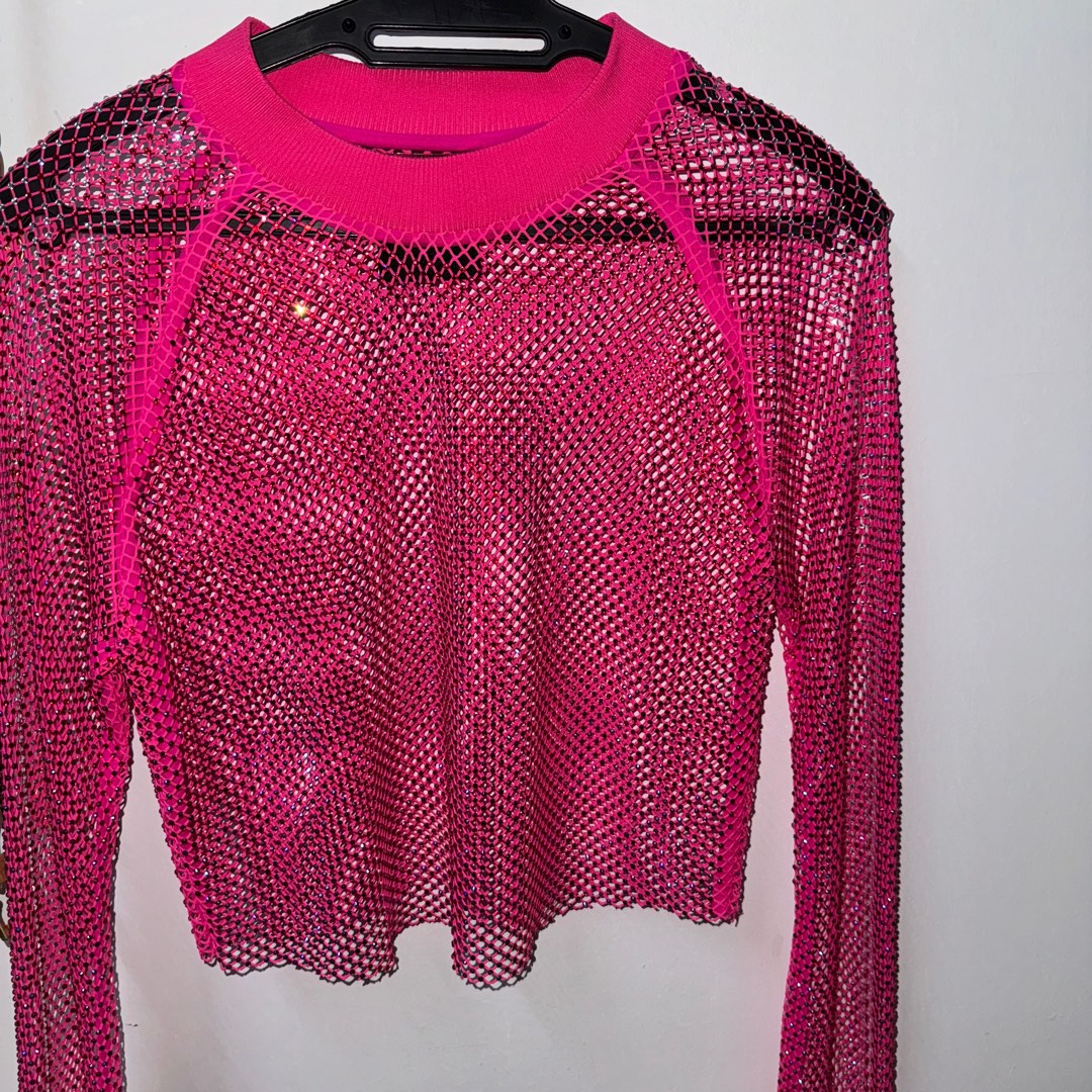 Adidas x Ivy park pink netted top, Women's Fashion, Tops, Other Tops on ...