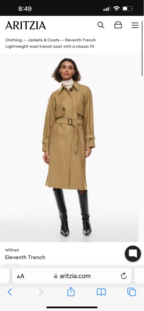 Aritzia trench coat shop