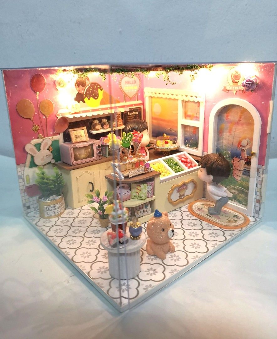 DIY Toy Doll House Forest Pavilion Miture Assemble Dollhouse kit