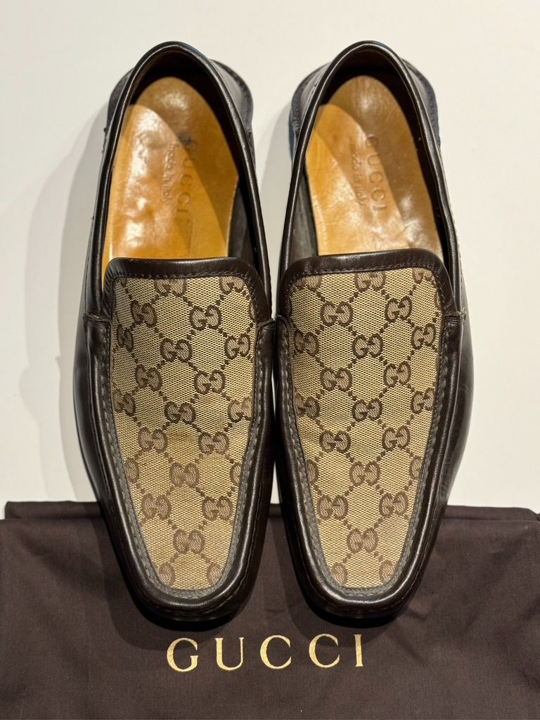 Gucci canvas loafers hotsell