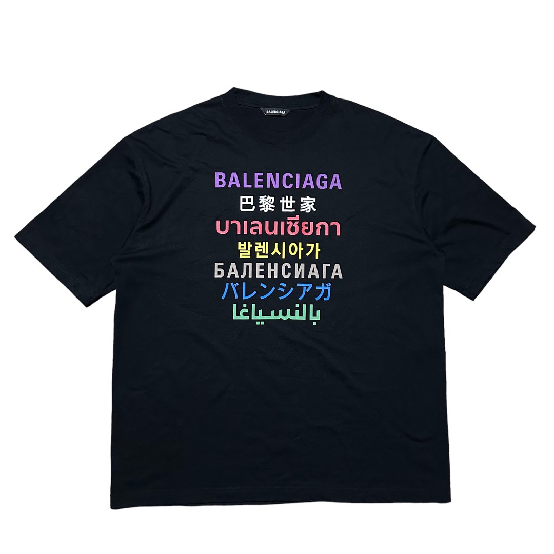 BALENCIAGA Languages tee, Men's Fashion, Tops & Sets, Tshirts & Polo ...