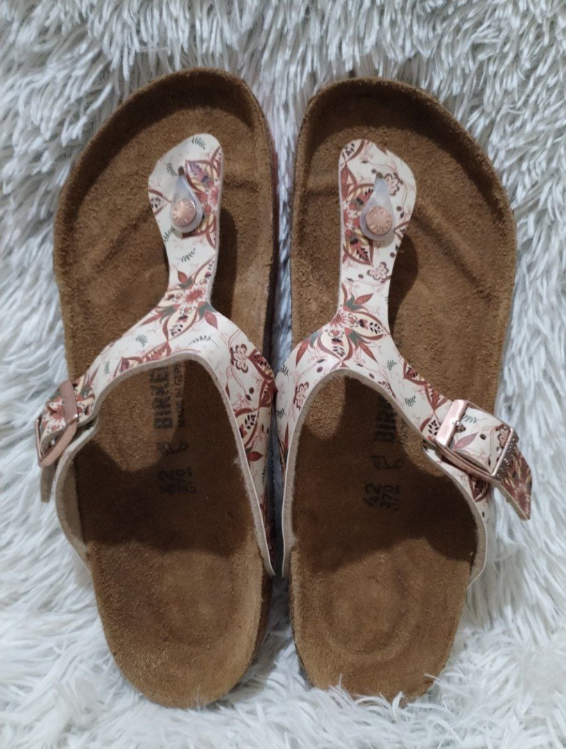 Birkenstock gizeh boho flowers earth hotsell red
