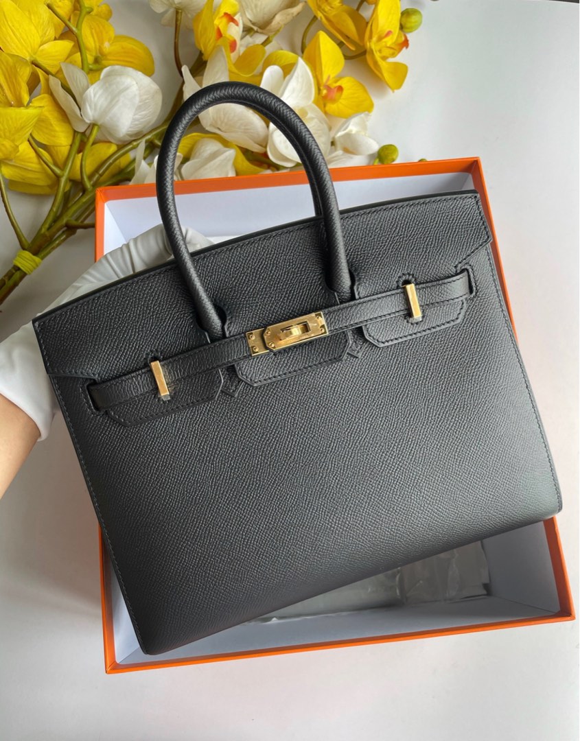 BNIB Hermes Birkin Sellier 30 Epsom Calfskin Etoupe GHW 2023 B Stamp/Receipt