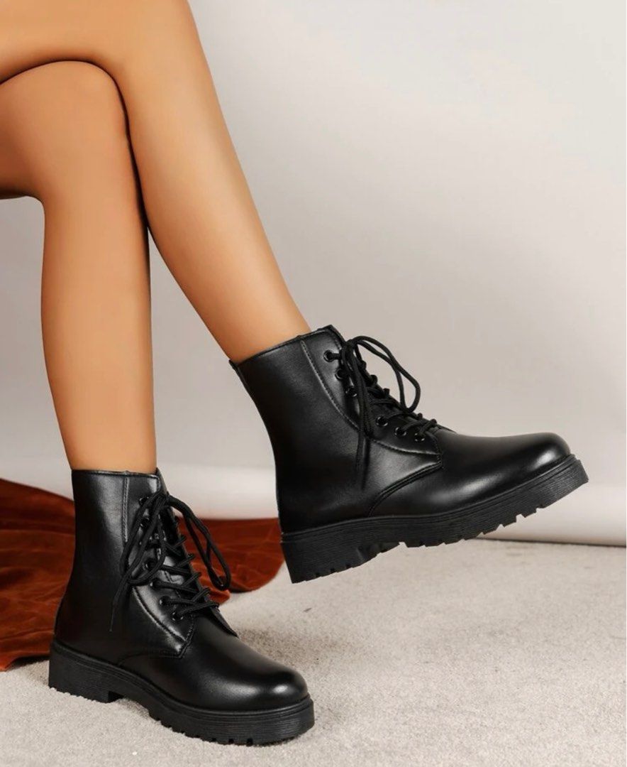 Pu best sale leather boots