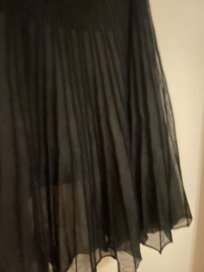 See through online flowy black skirt