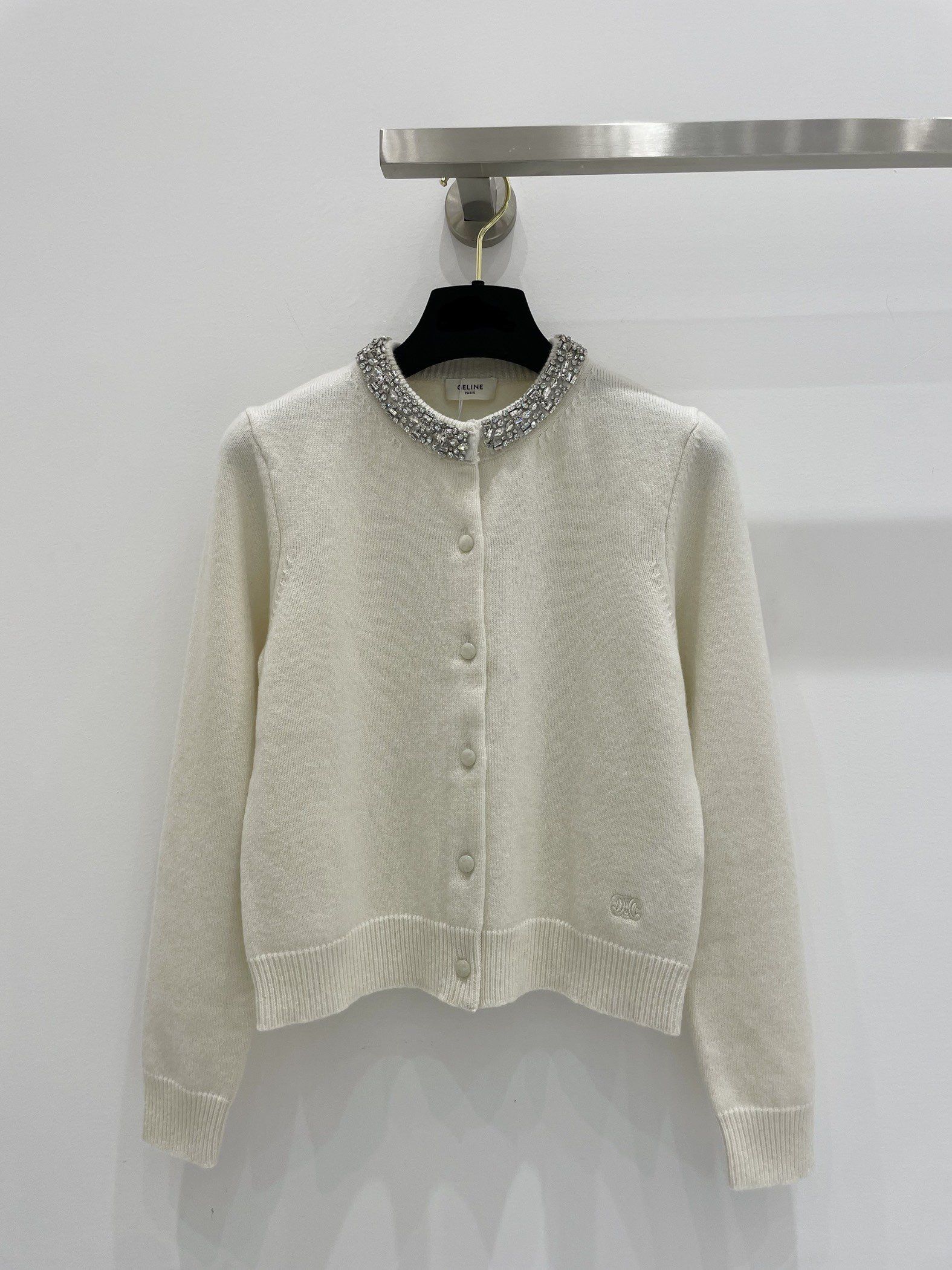 BN Authentic Celine New Beaded Round Neck Knitted Cardigan