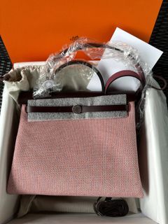 Hermès Garden Party Biscuit Negonda and Beton Toile 30 TPM Palladium Hardware, 2023 (Like New), Grey/Brown Womens Handbag