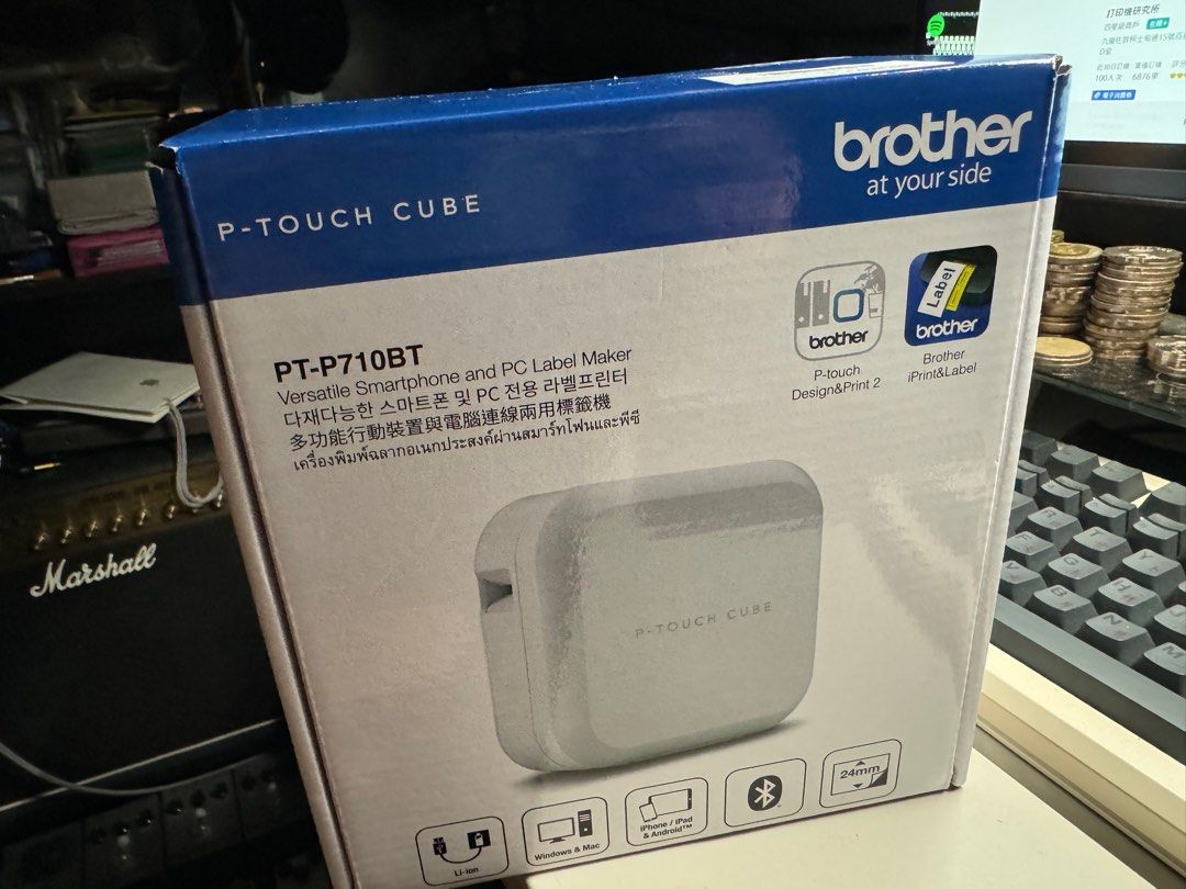 Brother P-touch Cube PTP710BT, 電腦＆科技, 打印機及影印機- Carousell