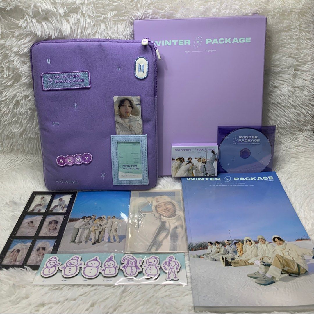 BTS 2021 Winter Package (Category: K-Wave Merchandise) located in Quezon City. Submitted by dKPopStore (Listing ID 1261790958, Image 2). Description: WTS|LFB ✔️ONHAND AND READY TO SHIP! BTS 2021 Winter Package Complete inclusion •Box • Pouch + Wappen • Photobook • Making DVD • Photo Set • Mini Photo Box • Mini Poster Set • Film Photo • Jimin PC • Photo Sticker 🪧 Condition: • Mint Condition 9.5/10 DM for inquiries ✔️ Open for DOP/20% DP ❌ No to S