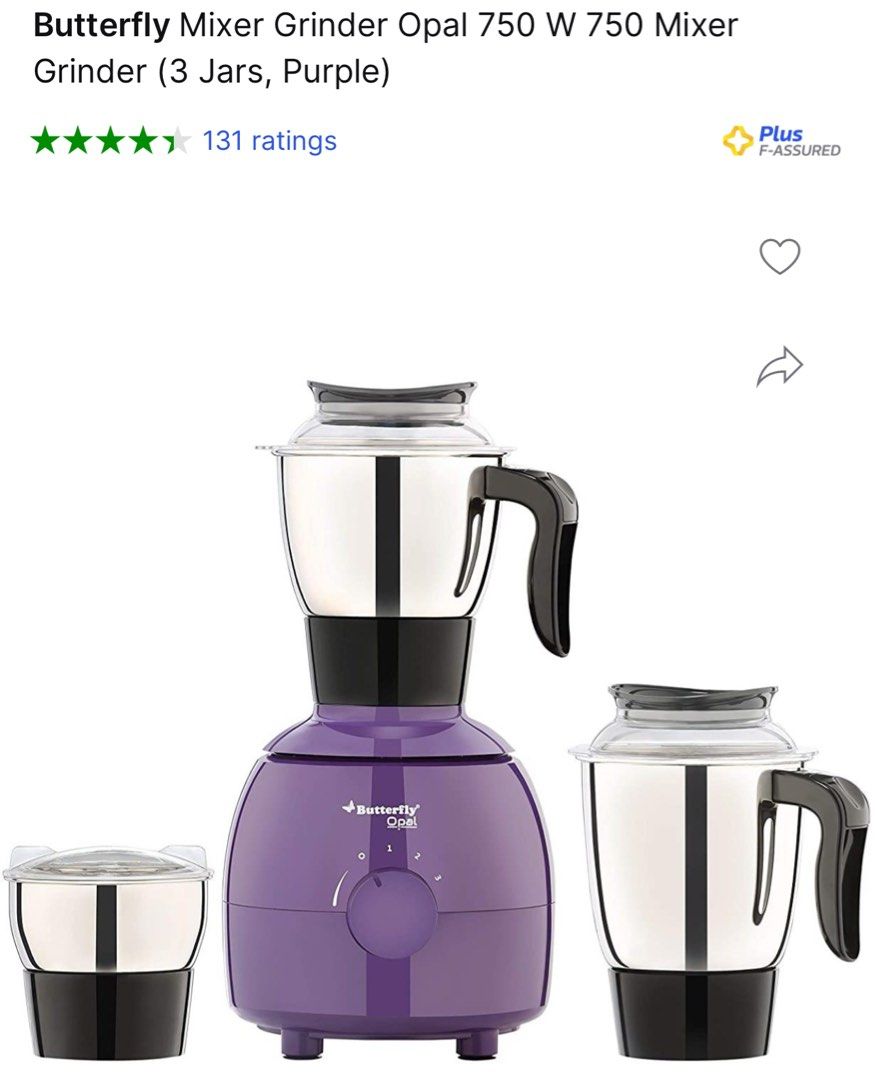 Butterfly mixer grinder, TV & Home Appliances, Kitchen Appliances