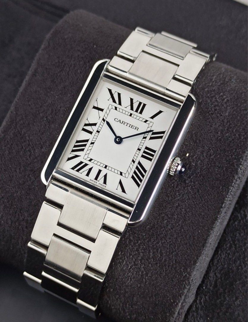 Cartier Tank Solo (Category: Luxury Watches) located in Quezon City. Submitted by mayday.mnl (Listing ID 1261941077, Image 2). Description: For sale 2017 Cartier Tank Solo All steel Quartz 27mm x 37mm large size (unisex) Ref 3169 9/10 condition Inclusions: watch, original bravelet fit to approx 7.3" wrist, original Cartier box and guarantee card (2017).