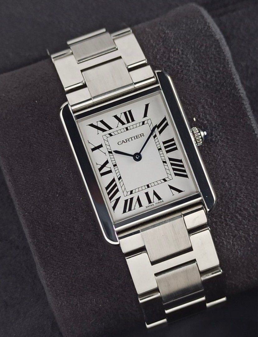 Cartier Tank Solo (Category: Luxury Watches) located in Quezon City. Submitted by mayday.mnl (Listing ID 1261941077, Image 3). Description: For sale 2017 Cartier Tank Solo All steel Quartz 27mm x 37mm large size (unisex) Ref 3169 9/10 condition Inclusions: watch, original bravelet fit to approx 7.3" wrist, original Cartier box and guarantee card (2017).