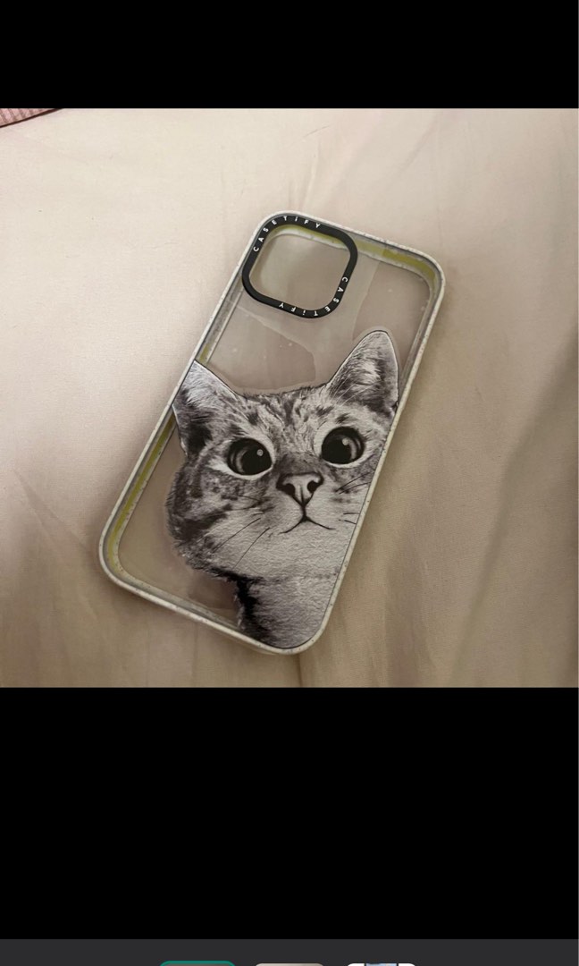 Casetify- 13 pro max peekaboo cat on rose gold 貓貓, 手提電話
