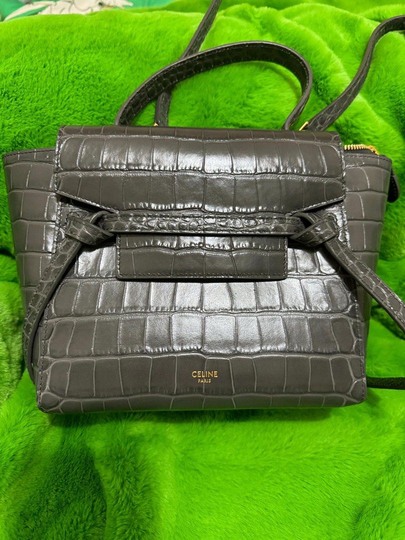 Celine belt shop bag croc