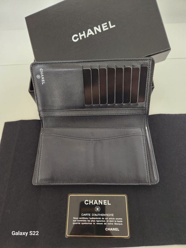 chanel black wallet