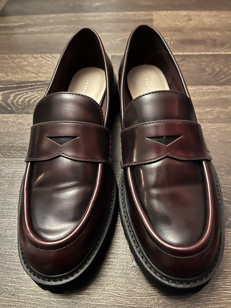 Chunky top penny loafers