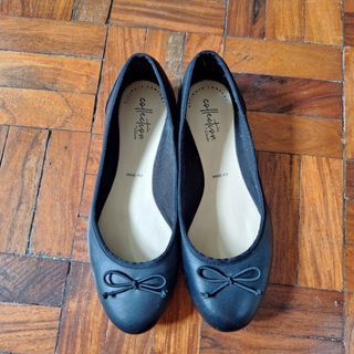 Clarks Couture Bloom black leather ballerina flats