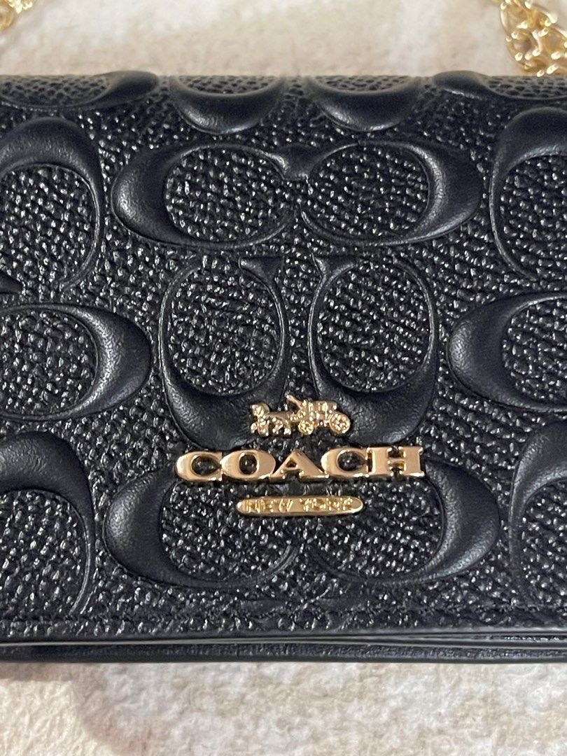 Coach Half Flap Color Blocked Metallic Leather Card Case Metallic Pink  Multi NWT