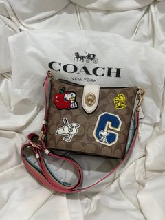 NWT Coach X Peanuts Graham Structured Tote In Signature Canvas With Patches