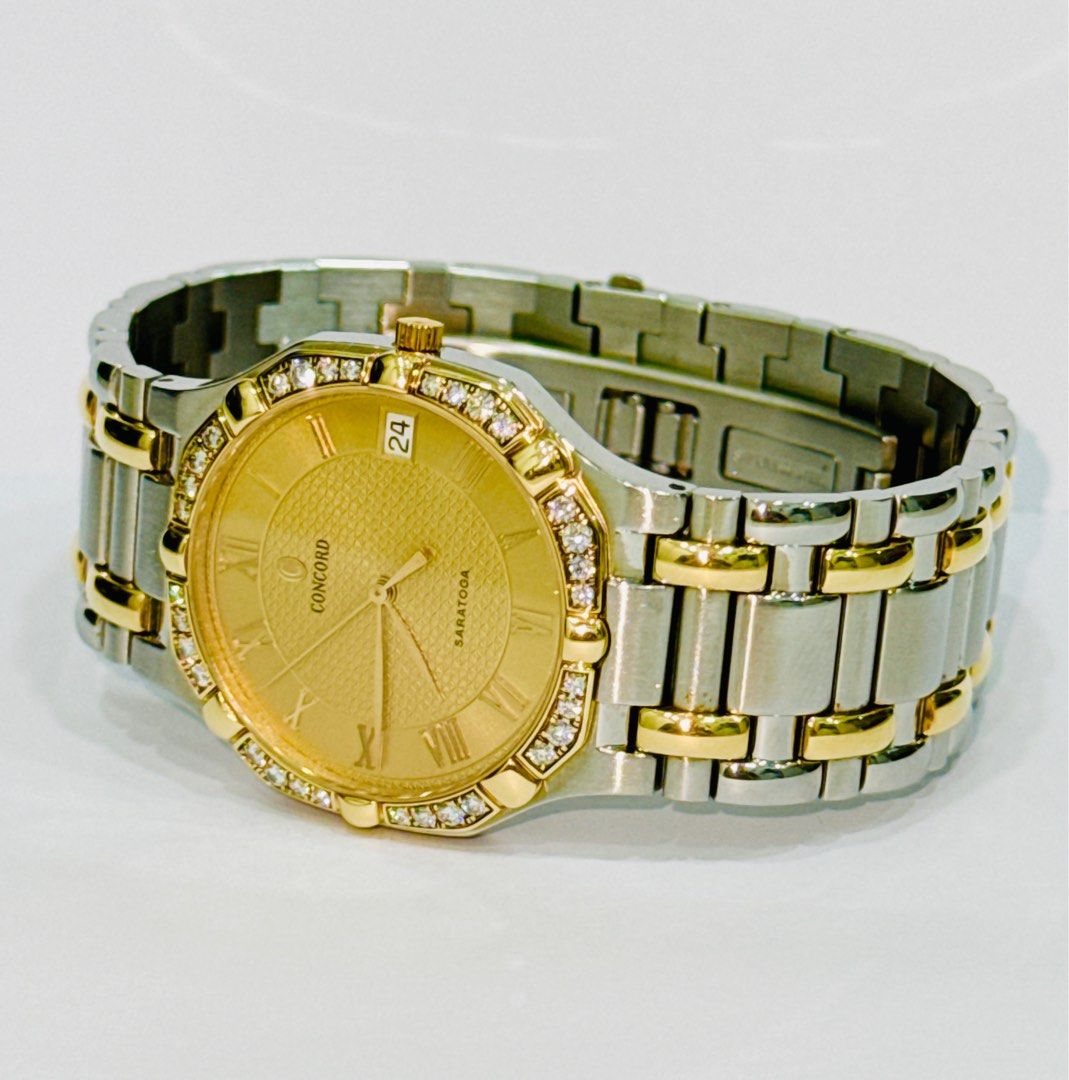 Gold and sales diamond watch