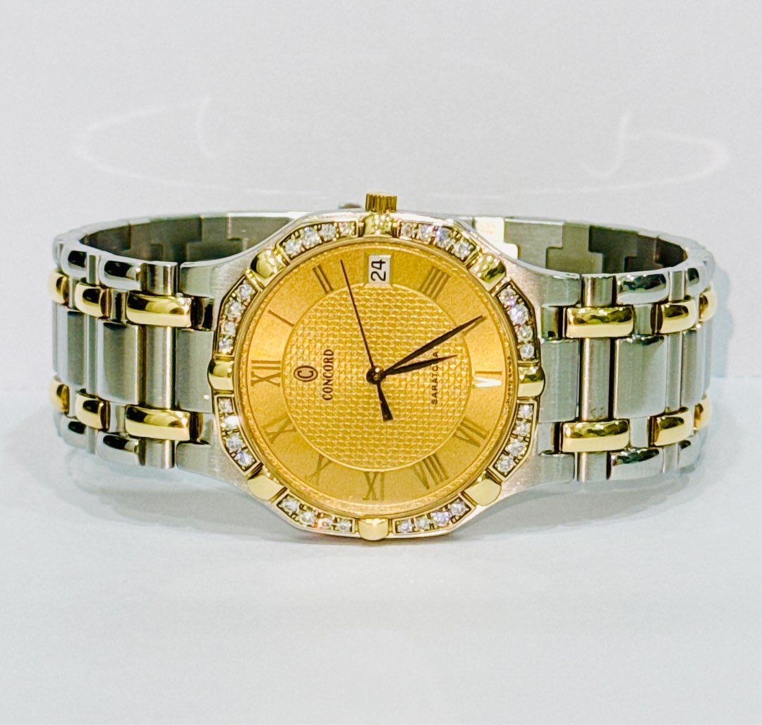 Concord saratoga sales 18k gold watch