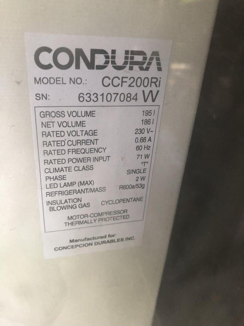 Condura chest freezer- 7 cubic inverter, TV & Home Appliances, Kitchen ...