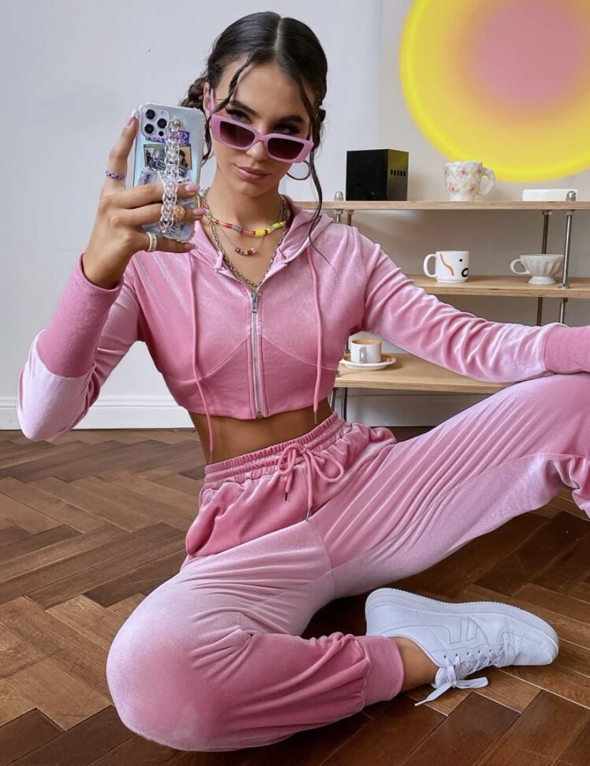 Velvet hoodie sale and sweatpants