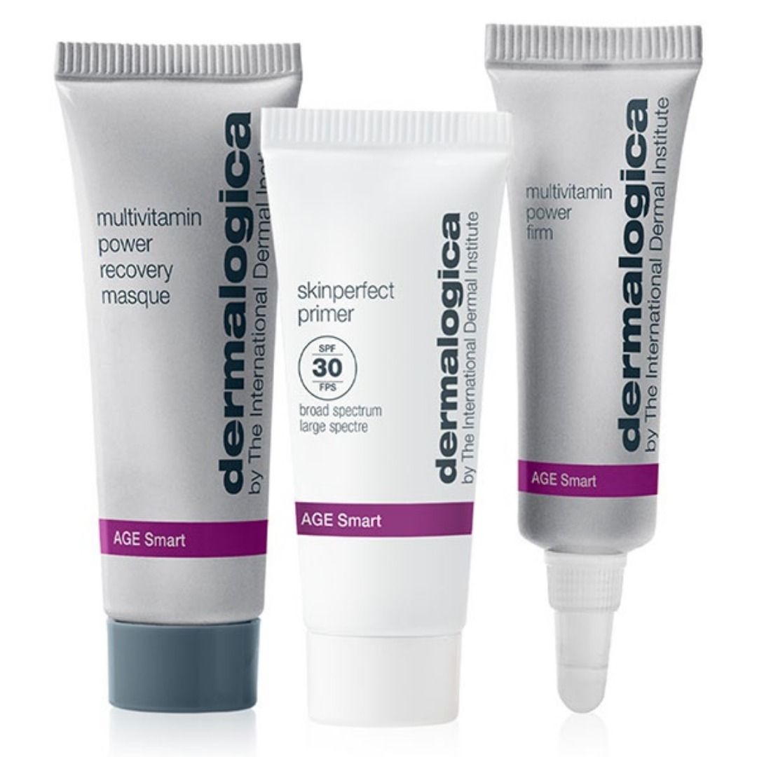 DERMALOGICA Multivitamin Essentials Kit (Category: Face Care) located in Quezon City. Submitted by happyfactoryph (Listing ID 1111261016, Image 3). Description: DERMALOGICA Multivitamin Essentials Kit – P1290 (from P3500) ⁣ Product Details: Take on visible lines and dehydrated skin with multivitamin-packed best sellers. Rescue stressed skin and hydrate to get instant firming effects on areas of concern. Finish with 2-in-1 primer and SPF to get lu