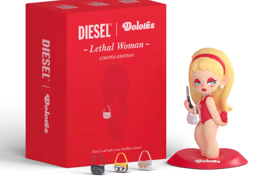 Diesel x Dolores art toy with ULTRA-MINI 1DR BAGS, 興趣及遊戲