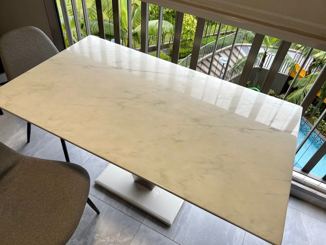 Dining table or dining table+ two chairs, Furniture & Home Living ...