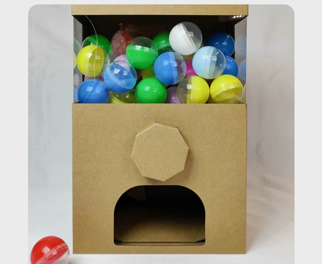 DIY Gachapon Cardboard machine, Everything Else on Carousell