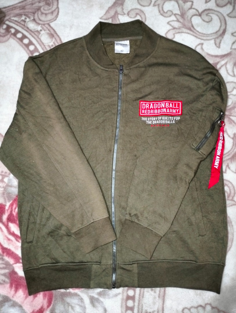Dragon Ball Vintage Red Ribbon Army Jacket Khaki Green 3L Size, Men's