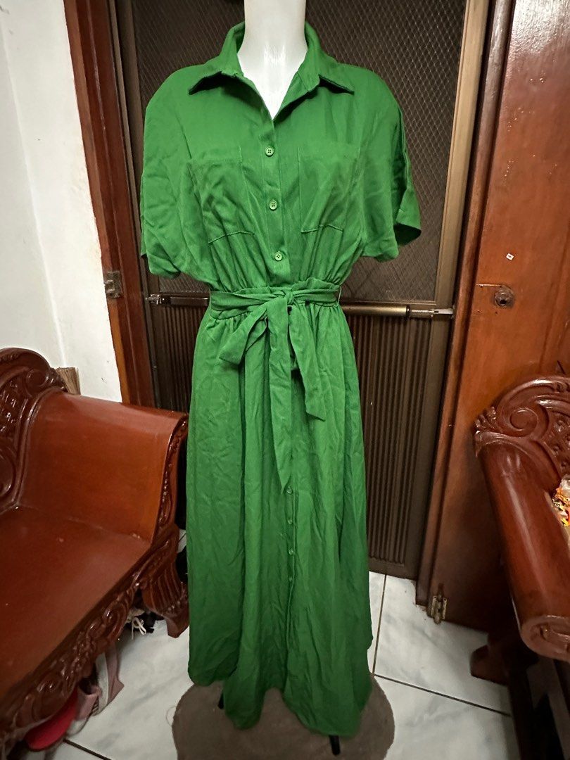 Emerald Green Mesh Drape Maxi Dress – Rare London