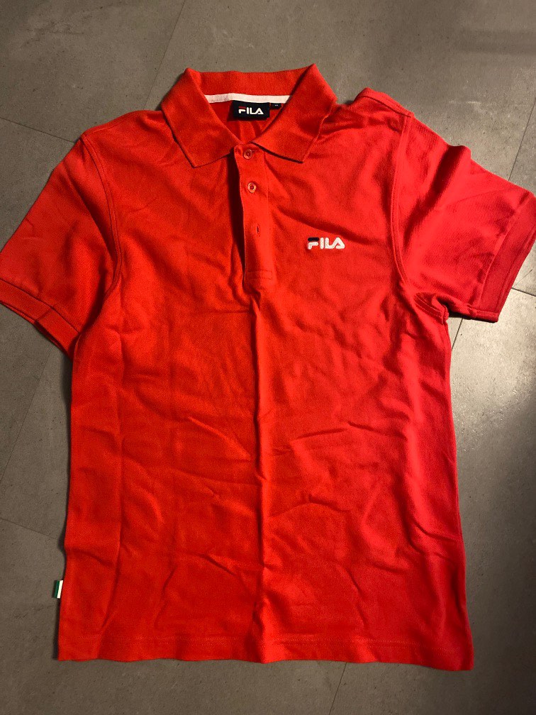 Red fila best sale polo shirt