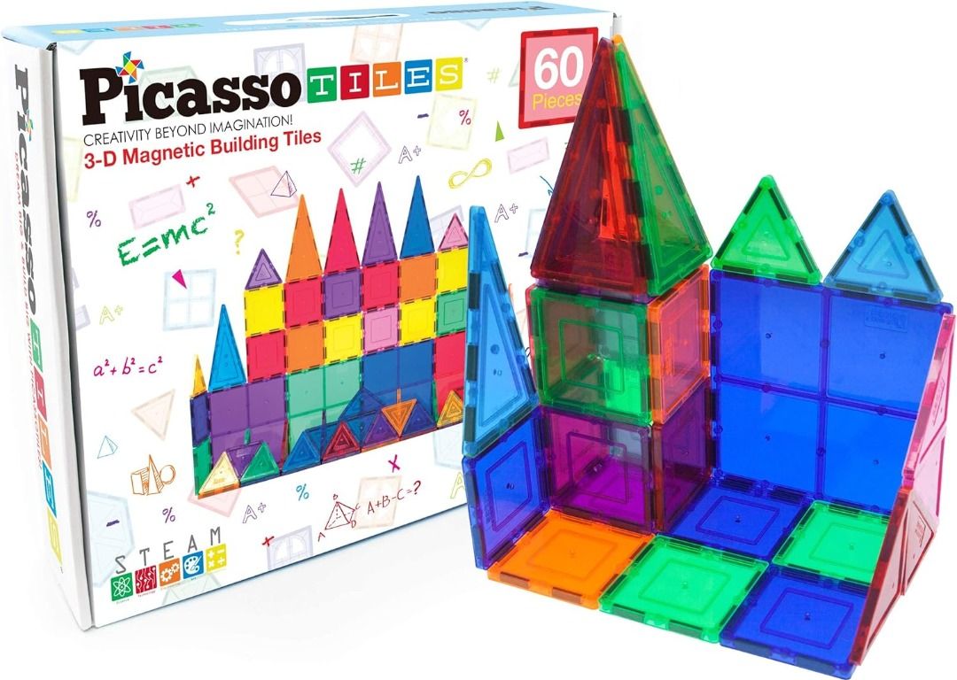 Free Delivery PicassoTiles 60 Piece Set 60pcs Magnet Building