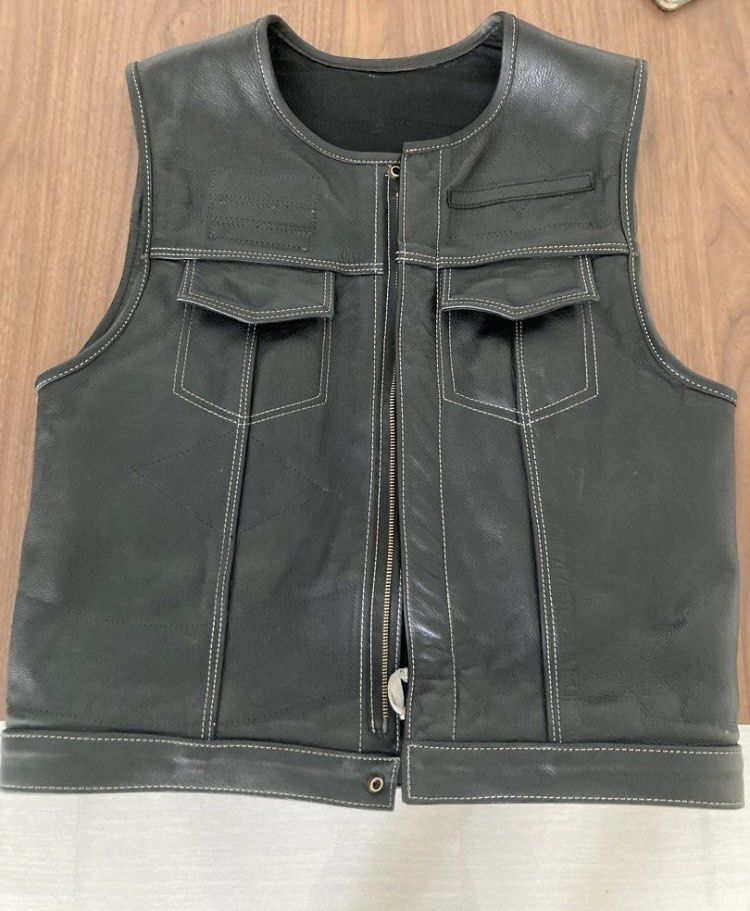 Genuine leather hotsell vest