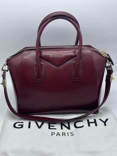 Givenchy Burgundy Leather Antigona Whipstitch Handle Tote Givenchy