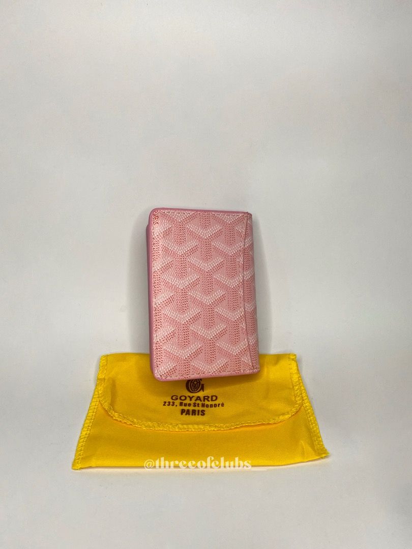 pink goyard card holder