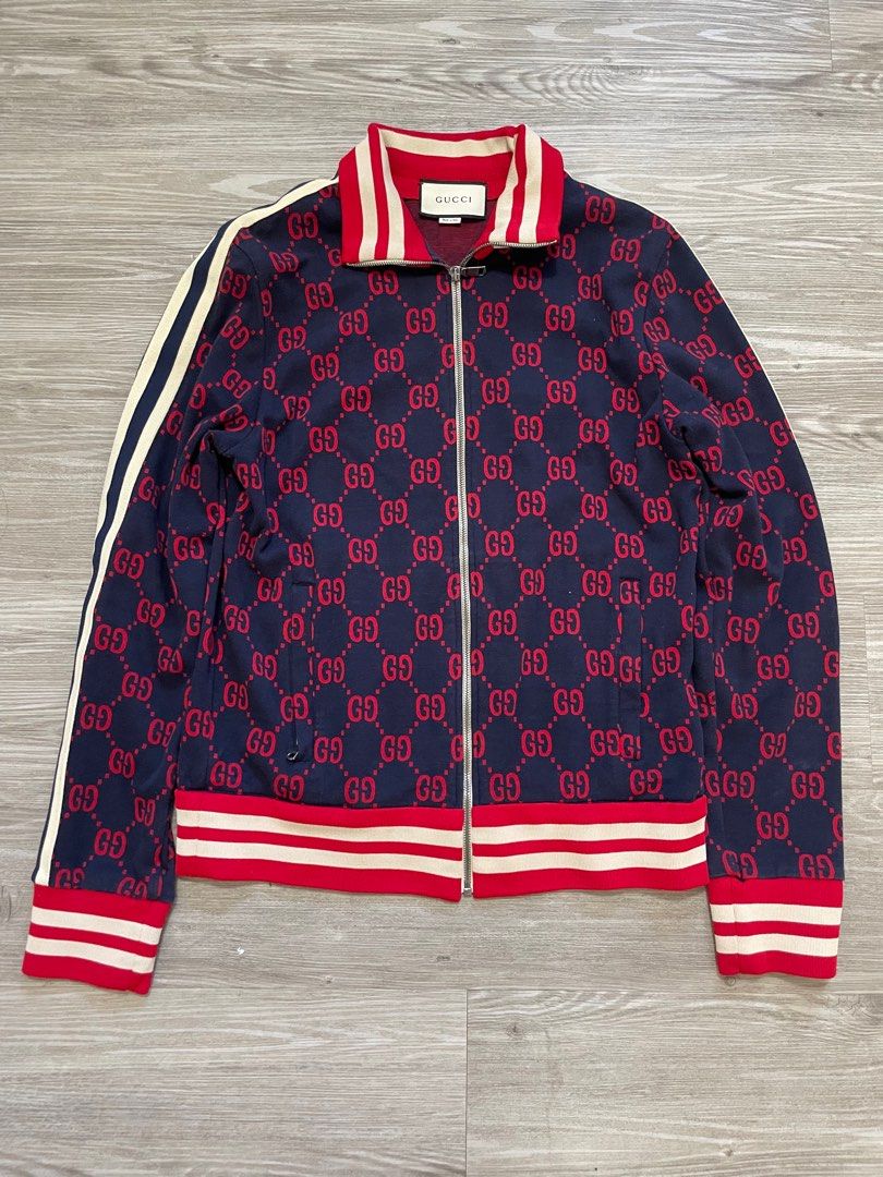 Gucci Navy Red Monogram Track Jacket Carousell