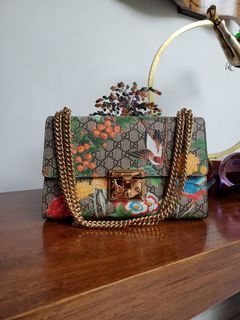 Gucci Multicolor Tian GG Supreme Canvas and Leather Small Padlock Shoulder  Bag Gucci